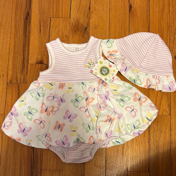 Little Me Baby Girl romper hat set - Picture 1 of 5